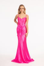 Load image into Gallery viewer, Spaghetti Strap Satin Mermaid Dress - LAS3044 - Fuchsia - Dresses LA Merchandise