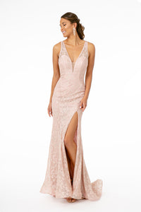La Merchandise LAS2898 Glitter Wholesale Sleeveless Formal Dress - ROSEGOLD - LA Merchandise