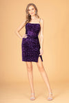 Load image into Gallery viewer, Sparkly Sequin Short Dress - LAS3083 - PURPLE - LA Merchandise