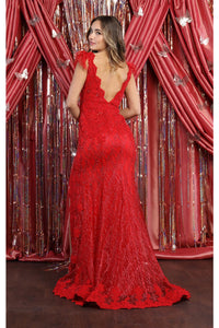 Special Occasion Feather Formal Gown - LA7925 - - Dress LA Merchandise