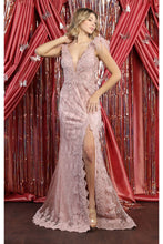 Load image into Gallery viewer, Special Occasion Feather Formal Gown - LA7925 - ROSEGOLD - Dress LA Merchandise