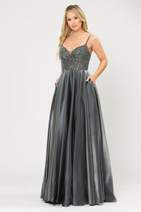 Special Occasion Formal Gown - LAY8674 - DARK SILVER - LA Merchandise