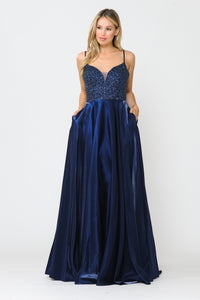 Special Occasion Formal Gown - LAY8674 - NAVY BLUE - LA Merchandise