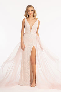 Special Occasion Gown - LAS3057 - BLUSH - LA Merchandise
