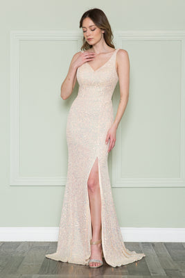 Special Occasion Gown - LAY8900 - CHAMPAGNE - LA Merchandise