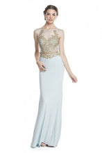 Load image into Gallery viewer, Special Occasion Long Gown - LAEL1638 - SKY BLUE GOLD - LA Merchandise