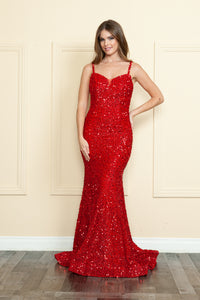 Special Occasion Mermaid Dress - LAY9002 - RED - LA Merchandise