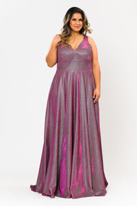 Special Occasion Plus Size Dress - LAYW1036 - MAGENTA - LA Merchandise