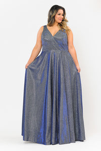 Special Occasion Plus Size Dress - LAYW1036 - ROYAL BLUE - LA Merchandise