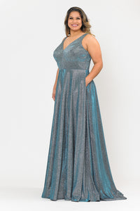Special Occasion Plus Size Dress - LAYW1036 - TEAL - LA Merchandise