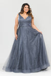 Load image into Gallery viewer, Special Occasion Plus Size Formal Gown - LAYW1024 - GUN METAL GREY - LA Merchandise