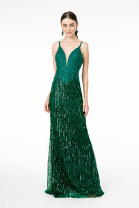 Special Occasion Sequined Dress - LAS1824 - GREEN - LA Merchandise