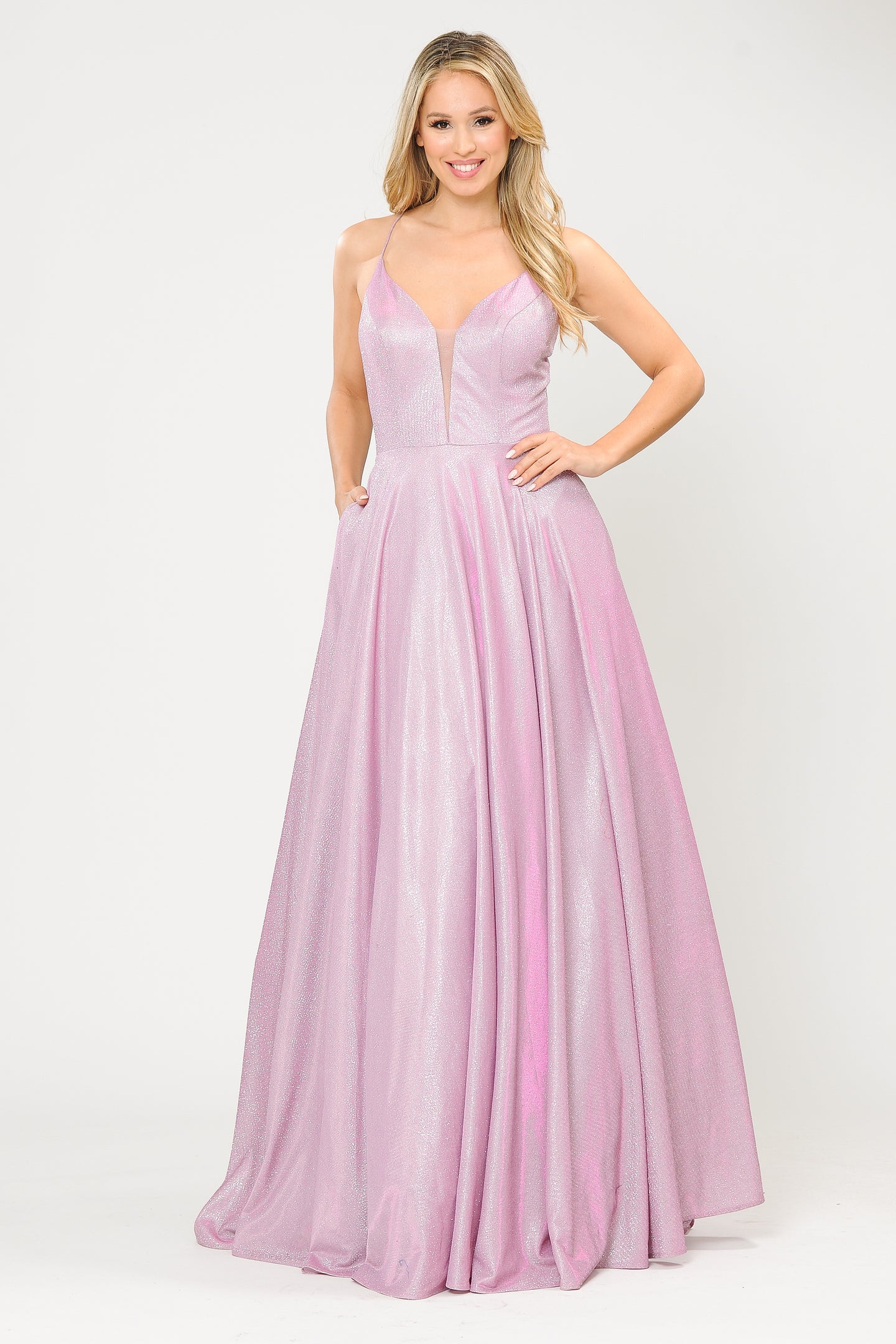 Special Occasion Shiny Dress - LAY8556 - PINK LILAC - LA Merchandise