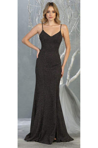 Special Occasion Shiny Gown -LA1822 - BLACK MULTI - LA Merchandise