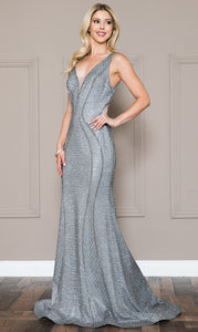La Merchandise LAA2030 Wholesale Sleeveless Rhinestone Formal Dress - SILVER - LA Merchandise