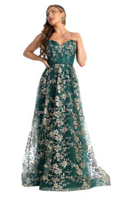 Load image into Gallery viewer, Strapless Boned Bodice Evening Gown - LA1920 - HUNTER GREEN - LA Merchandise