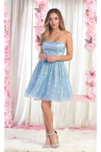 Load image into Gallery viewer, Strapless Cocktail Dress - LA1886 - BABY BLUE - LA Merchandise