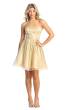Load image into Gallery viewer, Strapless Cocktail Dress - LA1886 - CHAMPAGNE GOLD - LA Merchandise