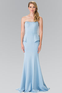 Strapless Mermaid Gown - LAS2304 - BLUE - LA Merchandise