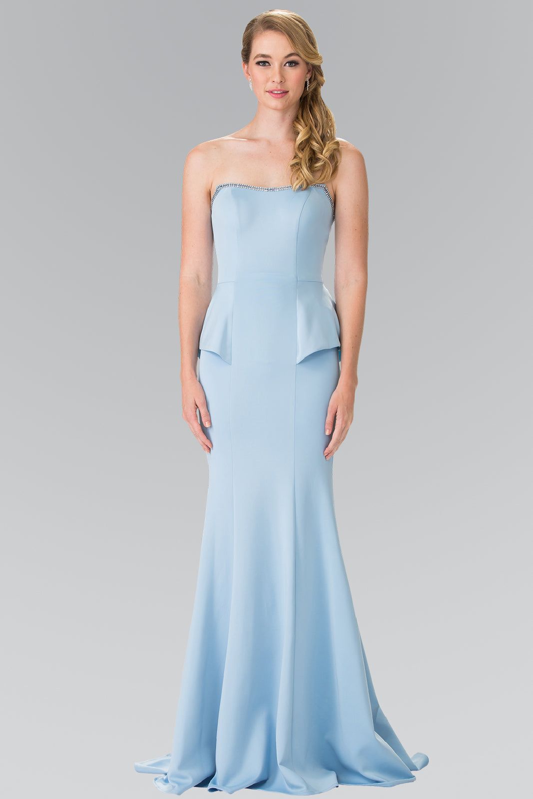 Strapless Mermaid Gown - LAS2304 - BLUE - LA Merchandise