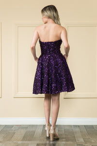 Strapless Sequined Dress - LAY8974 - - LA Merchandise