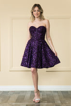 Load image into Gallery viewer, Strapless Sequined Dress - LAY8974 - PURPLE - LA Merchandise