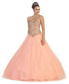 Load image into Gallery viewer, La Merchandise LA74 Wholesale Quinceanera Strapless Corset Ball Gown - BLUSH - Dresses LA Merchandise