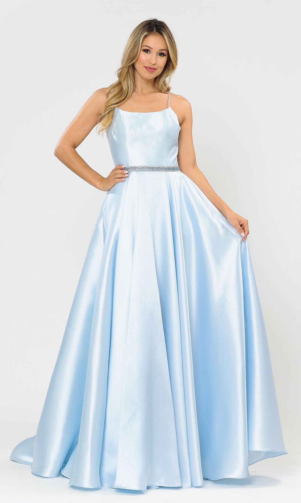 Strappy Backless A-Line Dress - LAY8684 - BLUE - LA Merchandise