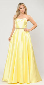 Strappy Backless A-Line Dress - LAY8684 - YELLOW - LA Merchandise