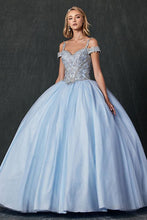 Load image into Gallery viewer, La Merchandise LAT1430 Cold Shoulder Quinceanera Ball Gown - BABY BLUE - LA Merchandise