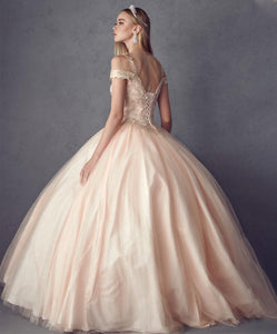 La Merchandise LAT1430 Cold Shoulder Quinceanera Ball Gown - - LA Merchandise