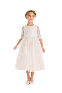 Sweet Fairy Mesh Girls Dress - LAK748 - Off White - LA Merchandise