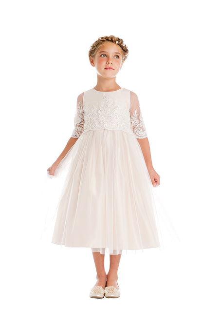 Sweet Fairy Mesh Girls Dress - LAK748 - Off White - LA Merchandise