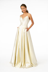 Sweetheart Neckline Formal Gown - LAS2951 - CHAMPAGNE - LA Merchandise
