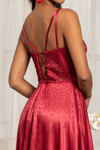 Sweetheart Neckline Satin A-line Dress - LAS3039 - - Dresses LA Merchandise