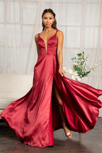 Sweetheart Neckline Satin A-line Dress - LAS3039 - - Dresses LA Merchandise