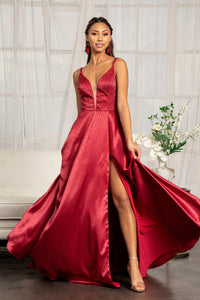 Sweetheart Neckline Satin A-line Dress - LAS3039 - - Dresses LA Merchandise