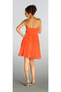 Sweetheart strapless short bridesmaid dress-PY6744 - - LA Merchandise