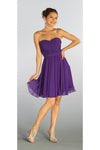 Load image into Gallery viewer, Sweetheart strapless short bridesmaid dress-PY6744 - Purple - LA Merchandise