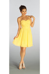 Load image into Gallery viewer, Sweetheart strapless short bridesmaid dress-PY6744 - Yellow - LA Merchandise