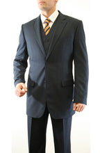 Load image into Gallery viewer, Three Piece Men&#39;s Pin Stripe Suit - LA120SA - NAVY - Mens Suits LA Merchandise