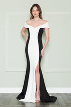 Load image into Gallery viewer, Two Tone Formal Gown - LAY8924 - Off White Black - LA Merchandise