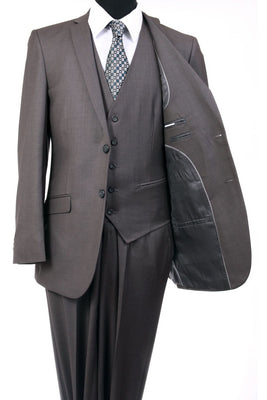 Ultra Slim Fit 3 Piece Men's Suit - LA154SA - MID GREY - Mens Suits LA Merchandise