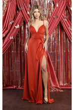 Load image into Gallery viewer, V- Neck Bridemaids Long Dress - LA1869 - RUST - LA Merchandise