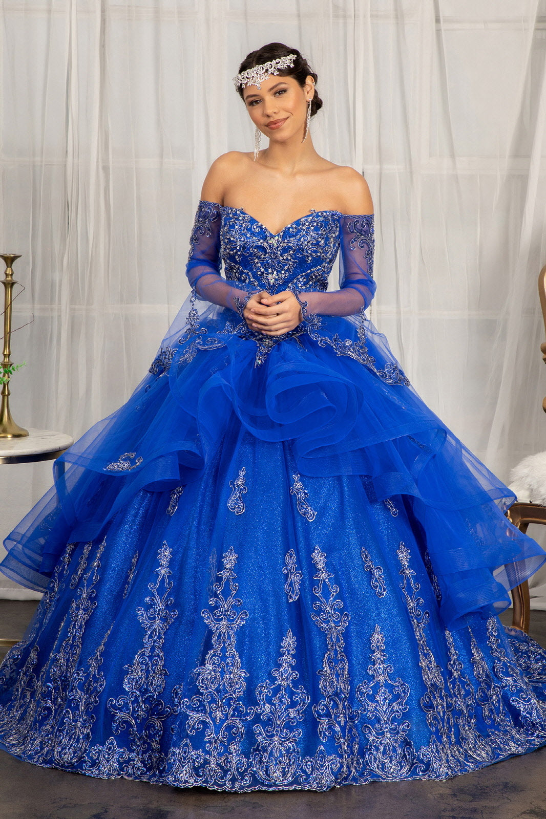 Victorian Quince Dress Pageant Ball Gown Bell Sleeves Formal