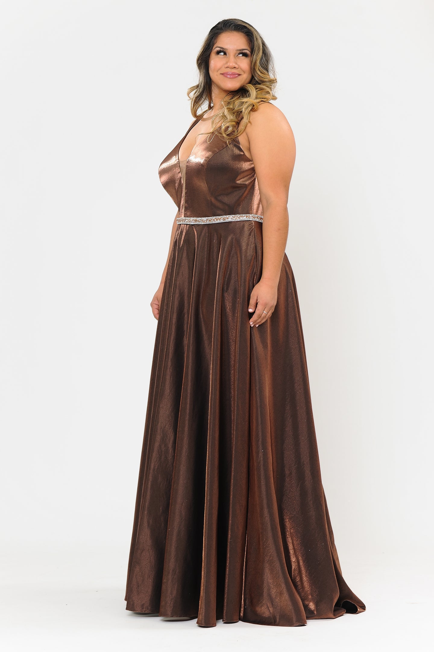 Plus Size Shinny Dress - LAYW1062