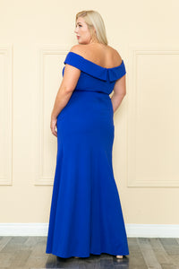 Off The Shoulder Plus Size Dress - LAYW1118