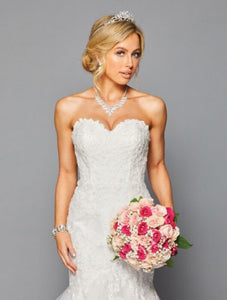La Merchandise LADK445 Strapless Wholesale Lace Wedding Dress W/ Train - - LA Merchandise