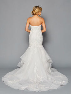 La Merchandise LADK445 Strapless Wholesale Lace Wedding Dress W/ Train - - LA Merchandise