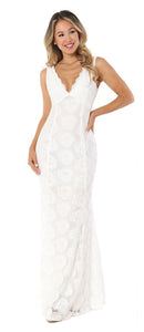 Wedding Mermaid Lace Dress- LN5190 - IVORY - LA Merchandise